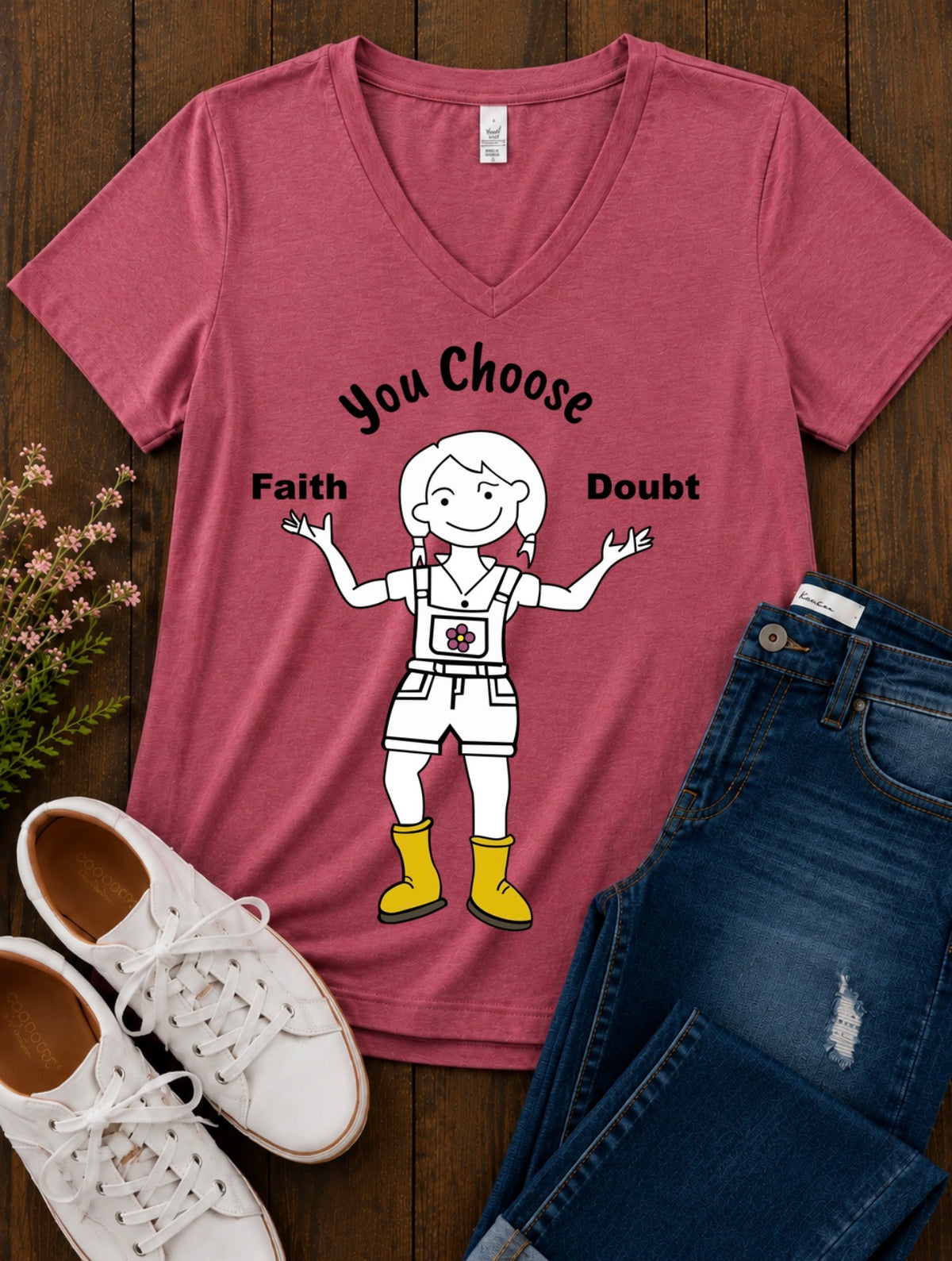 Ladies Vneck: Faith - Doubt