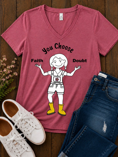 Ladies Vneck: Faith - Doubt